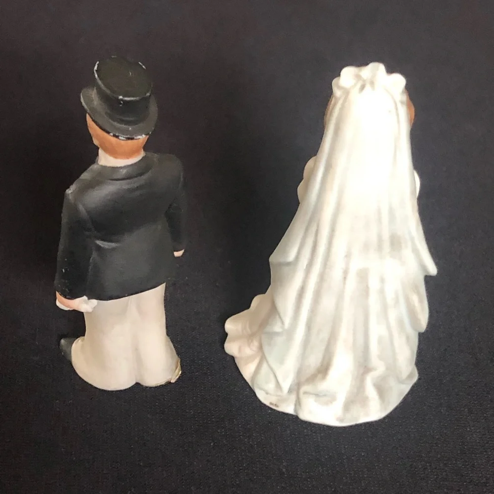 Vintage Lefton Bride & Groom Wedding Cake Toppers